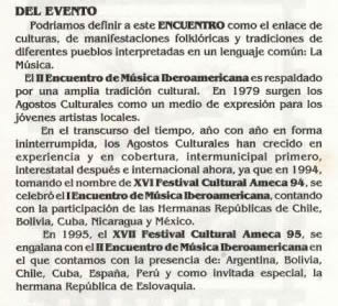 Primera nota periodística Agosto Cultural 1979.